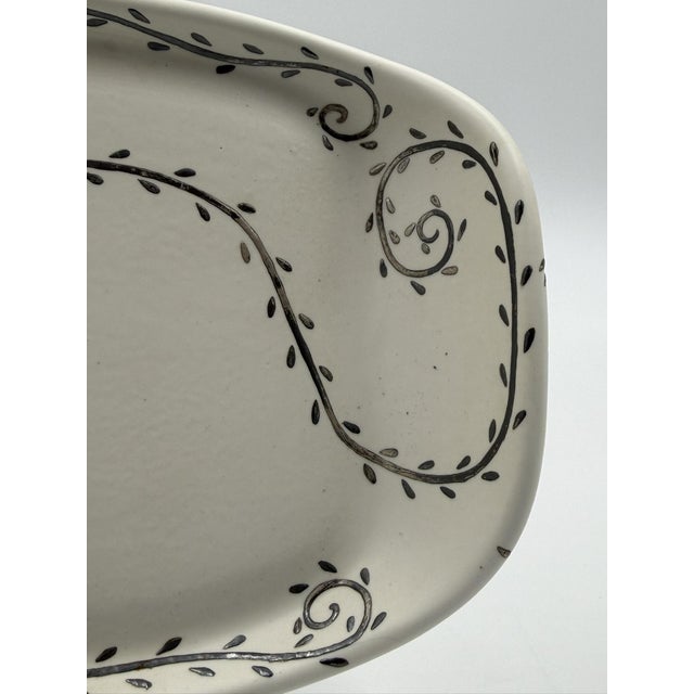 1980s Emilia Castillo Porcelain & Pure Silver Serving Platter, Mexican Modernism For Sale - Image 14 of 18