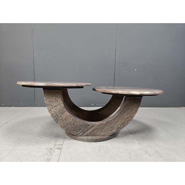 Vintage Two-Tier Marble Coffee Table, 1970s, in Good conditions. Designed 1970 to 1979