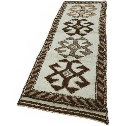 Boho Chic Beige Bohemian Runner Rug For Sale - Image 3 of 7