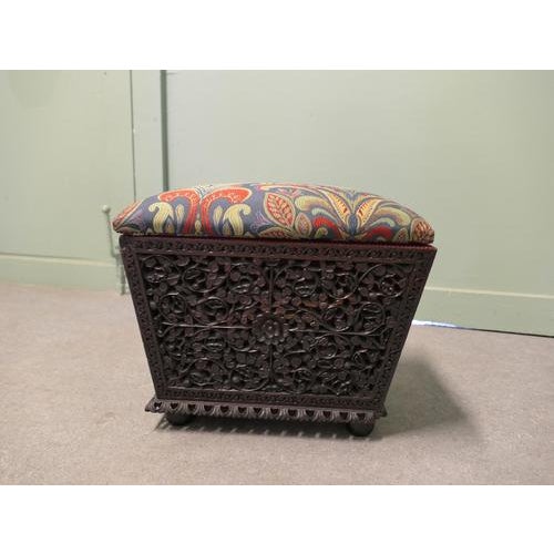 Anglo Indian Profusely Carved Sewing Box For Sale - Image 3 of 9