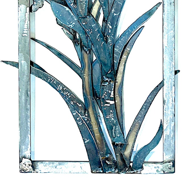 Blooming Iris - 1990's 3-Dimensional Steel Wall Sculpture by Sam Briseno For Sale - Image 14 of 14