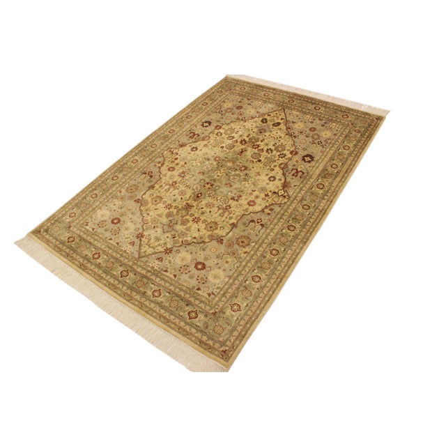Designed with mesmerizing intricacy and gorgeous color palette, this hand-knotted masterpiece demonstrates the beauty and...