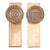 Vintage Brass Vernacular Dummy Double Door Knobs With Plates For Sale