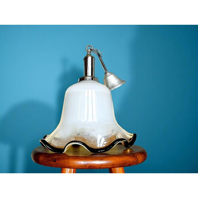 Portuguese Opaline Glass Pendant Light, 1960s For Sale - Image 4 of 9