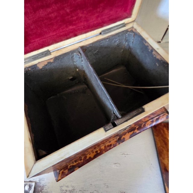 Antique English Faux Tortoiseshell Tea Caddy For Sale - Image 15 of 15