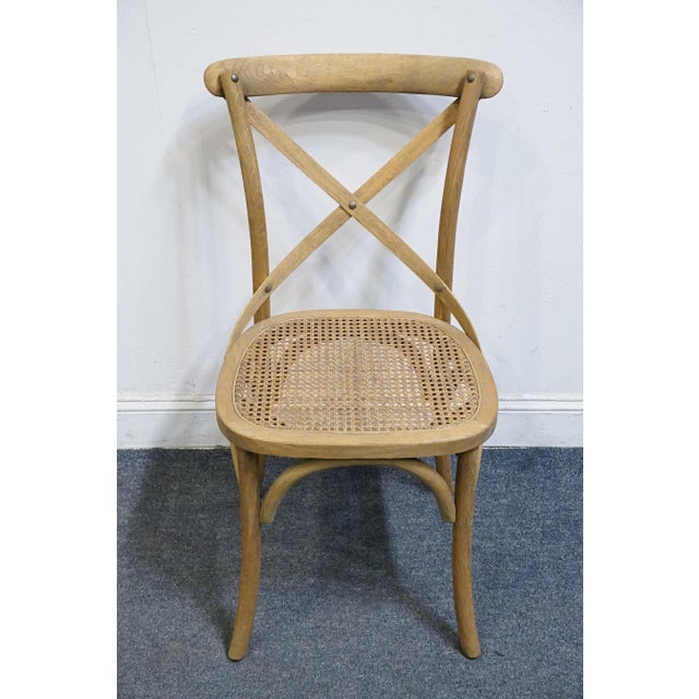 Early 21st Century Restoration Hardware Madeline Solid Oak X-Back Bentwood Dining Chair W. Caned Seat Dc017 For Sale - Image 5 of 8