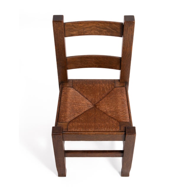 Joseph McHugh Arts & Crafts Mission Oak Dining Chairs Mackmurdo Stickley Roycroft a Set of Four For Sale - Image 11 of 18
