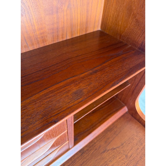 Mid Century Danish Teak Secretary Desk Bookcase For Sale In Tampa - Image 6 of 11