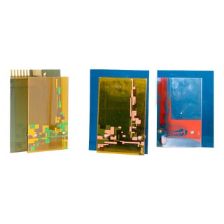 Colored Acrylic Glass Photo Frames, 1980, Set of 3 For Sale