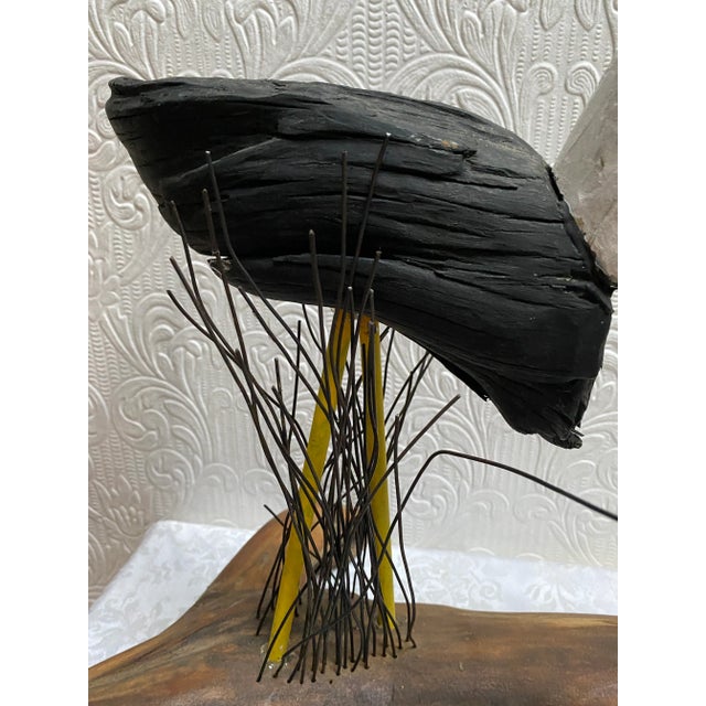 Vintage Coastal Hand-Carved and Painted Large Seagull Driftwood Statue For Sale - Image 11 of 13