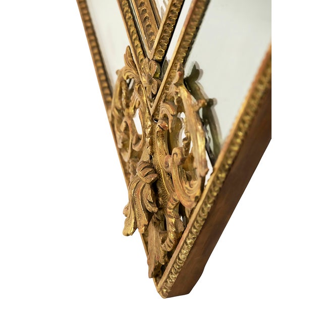 18th Century Regency French Carved Giltwood Wall Mirror For Sale - Image 6 of 12