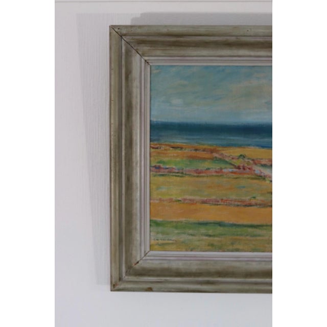 Original swedish oil on canvas – “ocean view” by c. W. Sundman – signed & framed 62 × 58 cm (24.4" × 22.8") a beautiful...