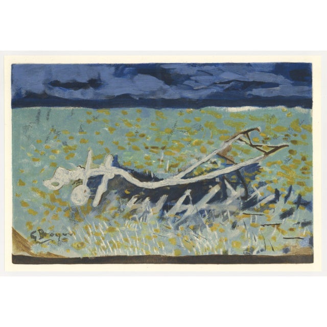 Artist: Georges Braque County: France Title: La Charrue Medium: Lithograph Signed in plate Paper Size: 9.5 x 14 inch,...