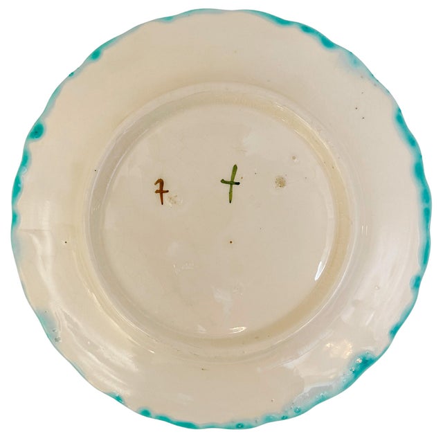 19th Century Salins-Les-Bain French Faïence Majolica Asparagus Plate, Circa 1880 For Sale - Image 5 of 6