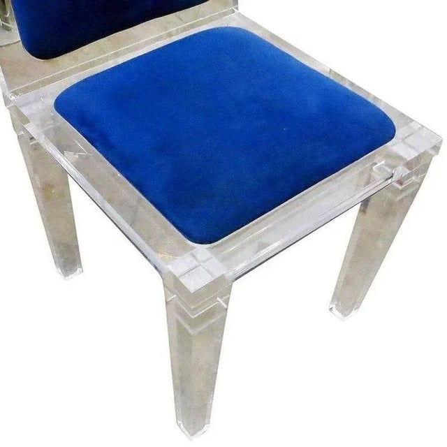 Mid Century Lucite Skyscraper Style Dining Chairs, Set of Six For Sale In Los Angeles - Image 6 of 7