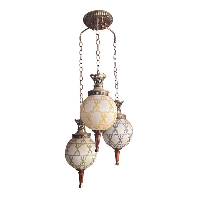 1960s Hollywood Regency Swag Lamp Mid-Century For Sale