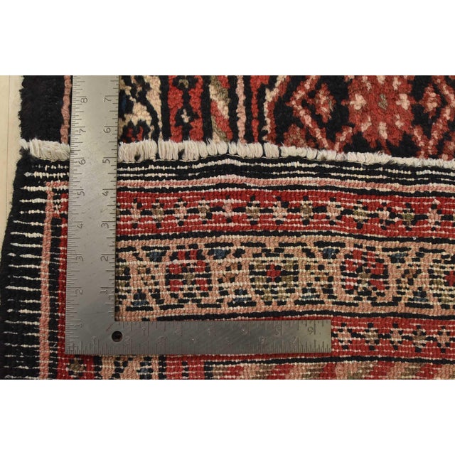 Hamedan Runner 3'6'' X 10' Black Wool Vintage Tribal Hand-Knotted Oriental Rug For Sale - Image 15 of 15