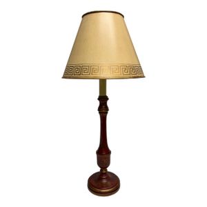 Vintage Red Tole Chinoiserie Lamp