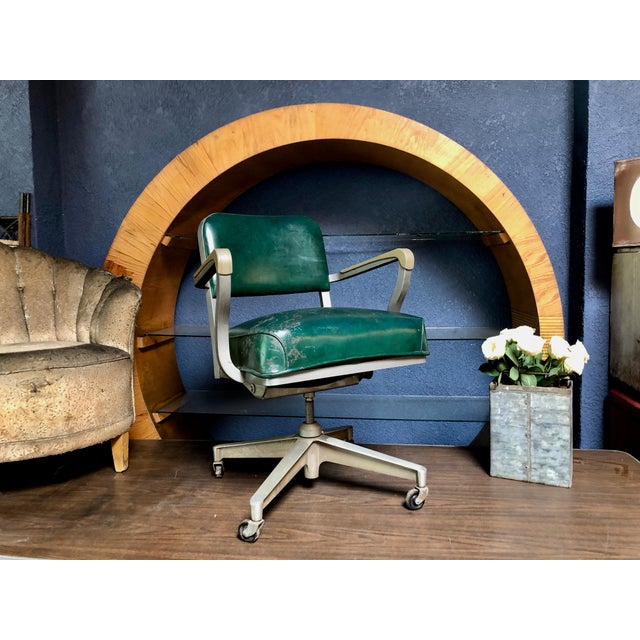 1950s Vintage Beefy Steelcase Banker Rolling Desk Chair Chairish