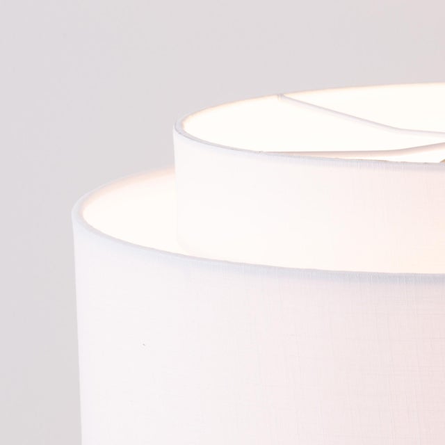 Finally — A Floor Lamp That Actually Fits Behind Your Couch: 61 Inch Brushed Nickel with Huge 18 x 8 White Linen Tiered...