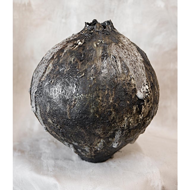 Shou Sugi Ban Moon Vase Handmade For Sale - Image 14 of 14