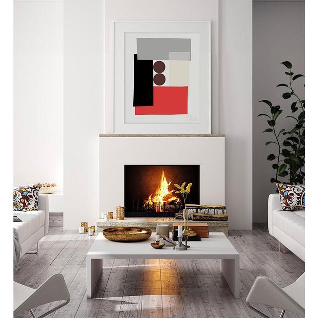 "Red Tuxedo" (Red, Black, Gray, Brown) This Modern, Mid Century, Contemporary, Fine Art Print was created by artist,...