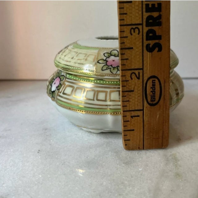 Ceramic Antique Nippon Porcelain Hair Receiver. For Sale - Image 7 of 12