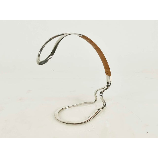 1960s Eisenberg Lozano Sculptural Silver Plated Wine Bottle Holder For Sale - Image 9 of 11