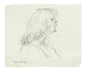 Portrait - Original Pencil Drawing by S. Goldberg - Mid 20th Century Mid 20th Century