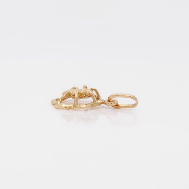 Vintage 18k Gold Flower and Insect / Spider Charm for a Bracelet For Sale - Image 9 of 11