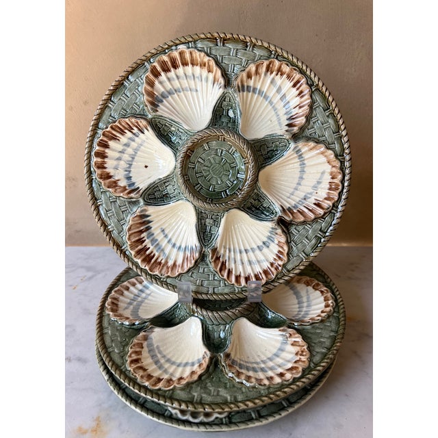 Longchamp French Oyster Plate by Longchamp Terre De Fer, C. 1900 For Sale - Image 4 of 12