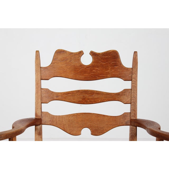 Danish Razor Blade Armchair in Oak by Henning Kjærnulf, 1970s For Sale - Image 10 of 16