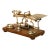 Early 20th Century English Brass Postal Scale With Weights on Oak Base For Sale