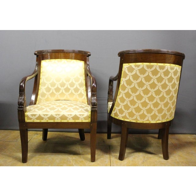 Set of Gondola Armchairs with Dolphins in Mahogany For Sale - Image 10 of 14