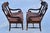 Bernhardt Mahogany Arm Chairs Pair Vintage Stretcher Base 80s For Sale - Image 9 of 13