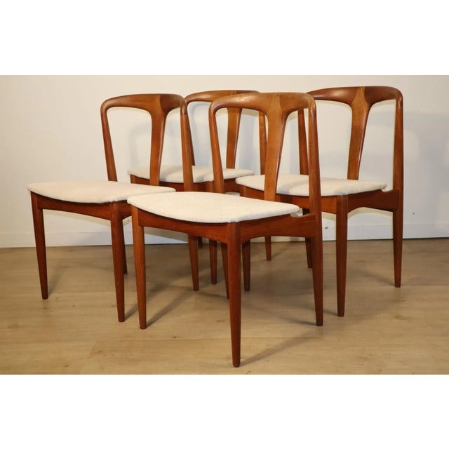 A sublime set of four Scandinavian chairs designed by Danish designer Johannes Andersen in the 1960s, the "Juliane" model,...
