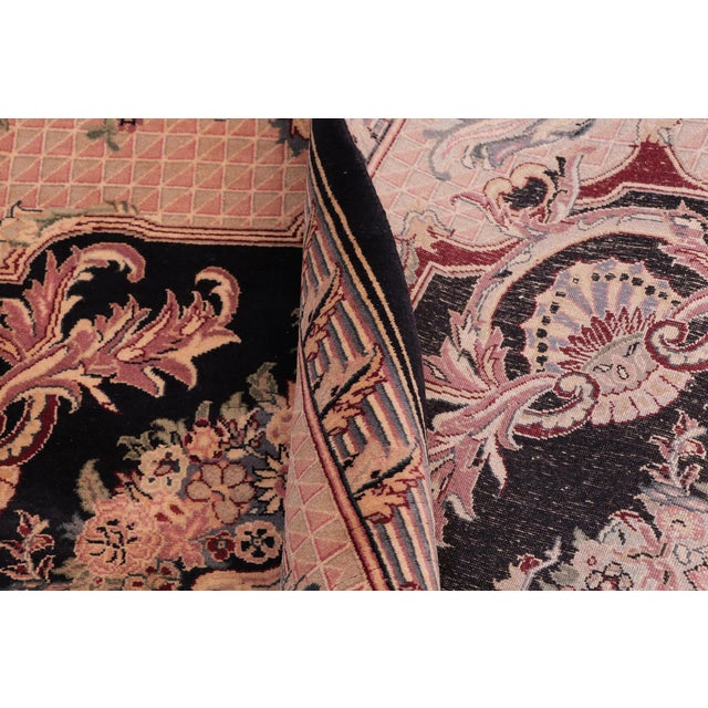 Textile Shabby Chic 1990's Pak-Persian Black/Tan Wool Rug - 4'6'' X 7'2'' For Sale - Image 7 of 9