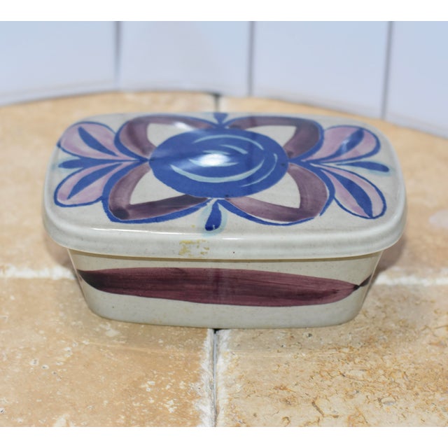 Gray 1960s Mid-Century Modern Stavanger Flint Norway Camilla Square Lidded Box & Jar Modernist Pottery Jw- 2 Pieces For Sale - Image 8 of 11