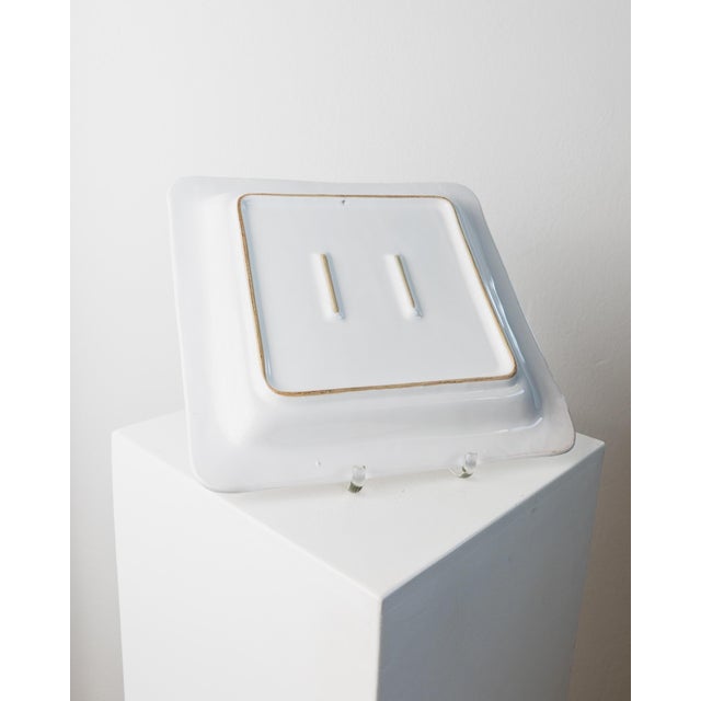 Vintage Ceramic Plate in White Ceramic with Etched Rooster Motif Relief, 1960s For Sale - Image 10 of 13