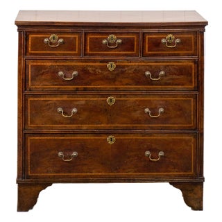 Walnut Period Chest With Contrast Satinwood Banding (C. 1780-1820) For Sale