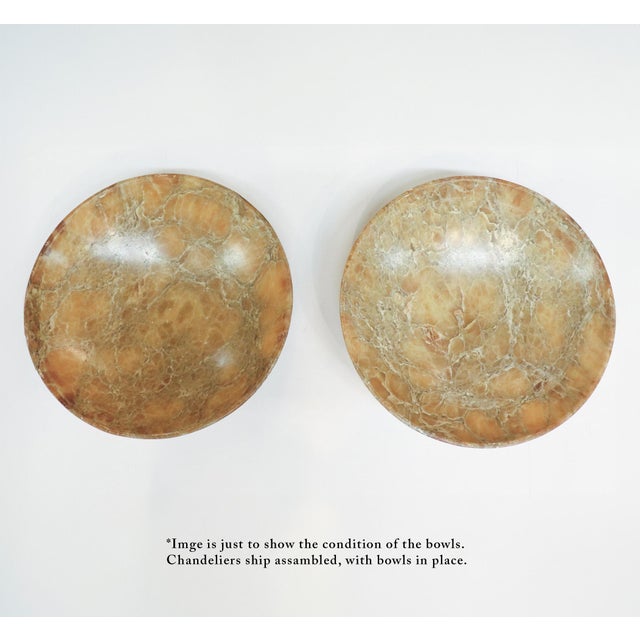 Pair of Large Early 20th Century French Neoclassical Alabaster and Gilt Bronze Chandeliers For Sale - Image 15 of 16