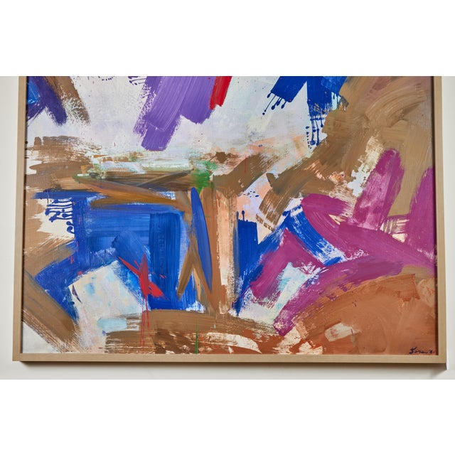 Textile Erle LoranLarge, Signed, 1961 Abstract Painting, 1961 For Sale - Image 7 of 8