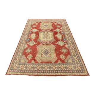 Kazak Rug 10’11” X 14’11” Red Wool Tribal Hand-Knotted Oriental Carpet For Sale