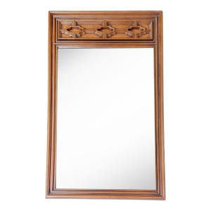 1960s Large Mid Century Modern Walnut Wall Mirror