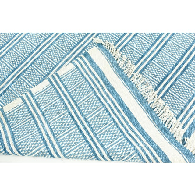 Textile Large Traditional Style Modern Blue Dhurrie Rug by Doris Leslie Blau For Sale - Image 7 of 8