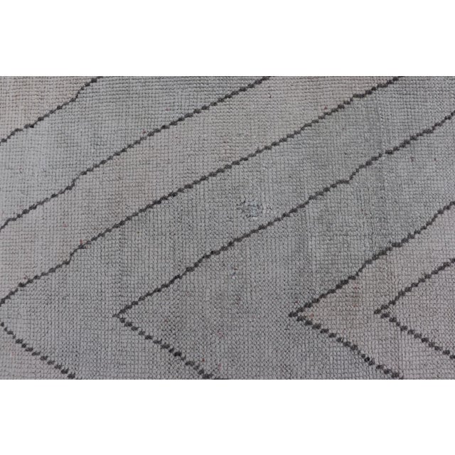 Vintage Turkish Unique Runner With Modern Design in Lt. Blue, Taupe and Brown For Sale - Image 11 of 11