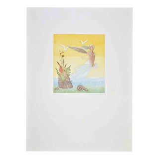 Normanno Soscia, Winged Girl, 1990s, Etching For Sale