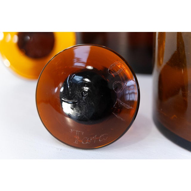 Large Danish Pharmacy Glass Bottles, 1900s, Set of 3 For Sale - Image 10 of 18