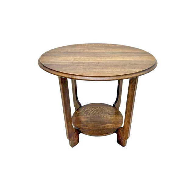 Dutch Art Deco Oak Coffee Table, 1930s For Sale - Image 3 of 11