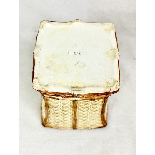 Vintage Faux Bamboo Lidded Container For Sale - Image 10 of 10